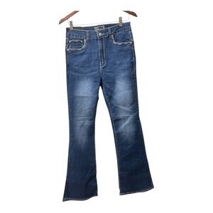 Blue Republic Denim Embellished Studded 70 Retro Flare Leg Jeans sz 13